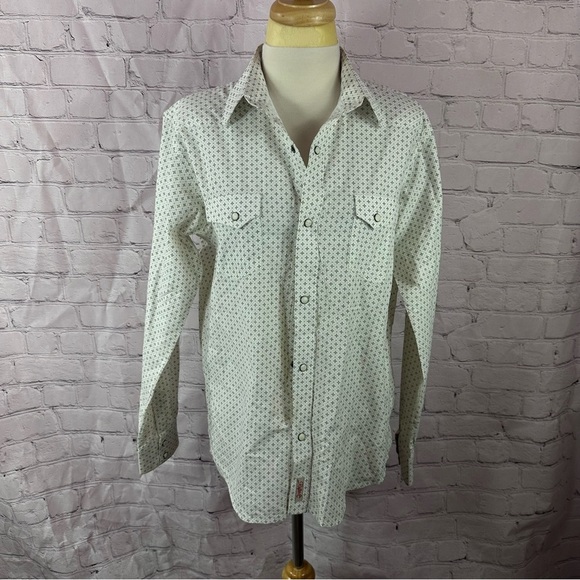 rafter C White cowboy collection pearl snap western boho top sz boys XXL - Picture 1 of 9